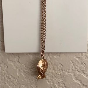 Cute rose gold fish necklace